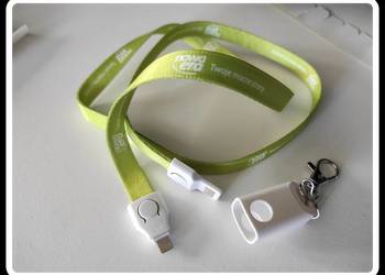 smycz zielona kabel przejściówka mikro USB
