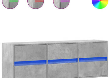 Ścienna szafka TV z LED szarość betonu 130x31x45 cm WM-852302