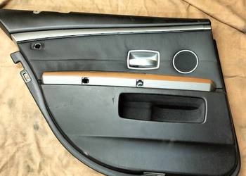 Boczek drzwi lewy tył BVMW E65 czarna skóRa nasca DREWNO DARK CHERRY