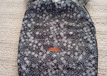 Śpiworek zimowy Baby&Mam śnieżynki + futerko 80 cm