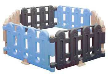 ogrodzenie modułowe dla dzieci Spring szaro - niebieski