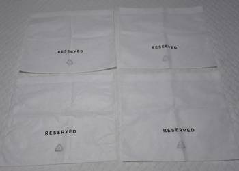 Worki, woreczki materiałowe, 36x30,5cm, Reserved, białe, 4szt. (torba, rekl