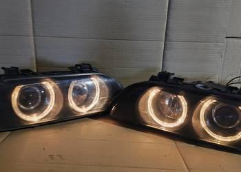 REFLEKTOR LAMPA PRZEDNIA LEWA PRAWA SOCZEWKA RINGI ANGEL EYES BMW 5 E39 FL