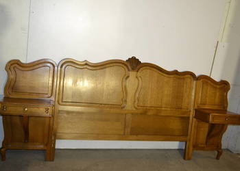 łóżko ludwikowskie .wezgłowie z szufladami .dąb