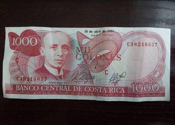 Banknot 1000 kolonów Kostaryka