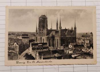 nr6 Stara pocztówka widokówka Gdańsk Danzig przedwojenna Marienkirche