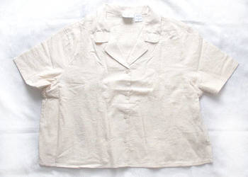 xl bluzka krótki rękaw, beżowa bluzeczka xl, bawełniana bluzka z kory ecru