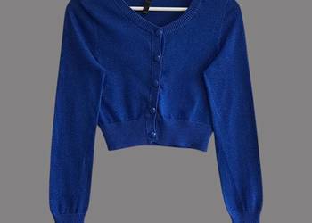 Damskie granatowe bolerko z długim rękawem Divided 36/S