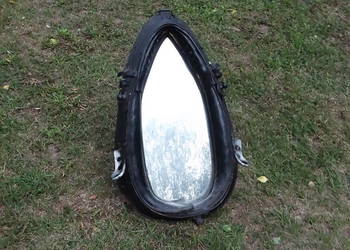Stare lustro w chomątrze końskim 1956 rok retro rustyk 76x50 cm
