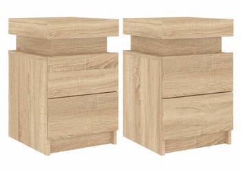 Szafki nocne z LED 2 szt. dąb sonoma 35x39x55 cm WM-836754