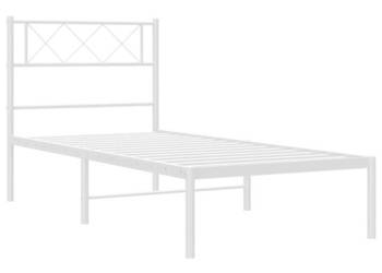 Łóżko Metalowe Białe Rama Łóżka Ze Stelażem Biała 107x203 cm WM-372322