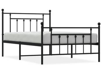 Łóżko Metalowe Czarne Rama Łóżka Ze Stelażem 107x203cm WM-353551