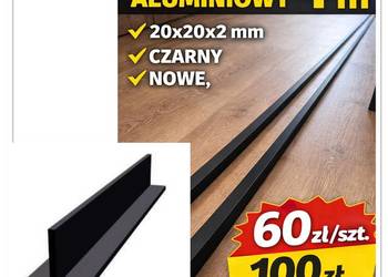 Teownik aluminiowy czarny 20x20x2 mm – 4 m – TANIO (100 zł komplet)