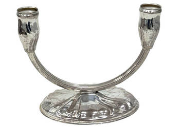 Świecznik Art Deco dwuramienny, plater posrebrzany, lata 20./30.