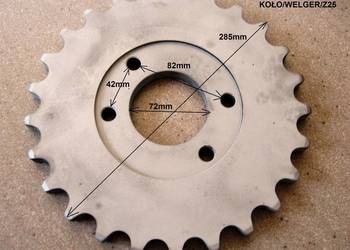 Koło łańcuchowe Z-25 1 1/4" fi 72/1285 4 otw.fi 13 do prasy Welger