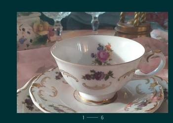 Duży piękny zestaw śniadaniowy filiżanka porcelana Niemcy Duży piękny zestaw śniadaniowy filiżanka porcelana Niemcy