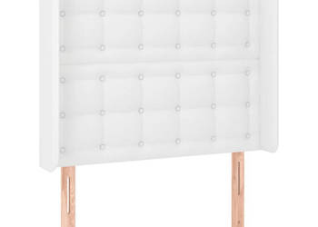 Zagłówek do łóżka z LED biały 103x16x118/128cm sztuczna skóra WM-3124133