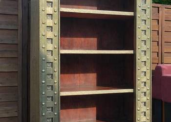 Regał kolonialny drewno + metal egzotyczne