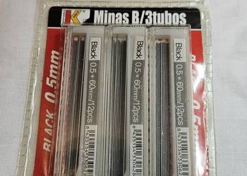 Wkłady do ołówka automatycznego 0.5 mm czarny grafit, 6 tub - 72 szt.