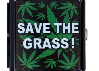Papierośnica Metalowa ''Save the Grass''  Gentelo 8,5 x 8,5 cm - czarna
