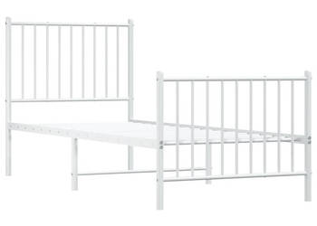 Łóżko Metalowe Białe Rama Łóżka Ze Stelażem Biała 80x200 cm WM-350940