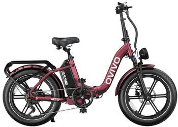 Rower elektryczny OVIVO NEO C2 bordowy silnik bafang 250W