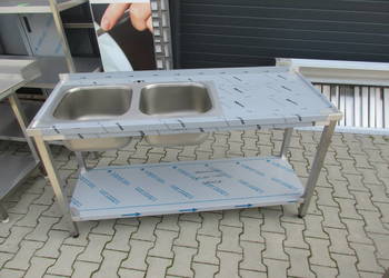 Zlew Gastronomiczny 2 Komorowy z półką 160/60/85 NOWY