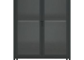 vidaXL Szafka, czarna, 75x35x105 cm, szkło i stal(SKU:353003)