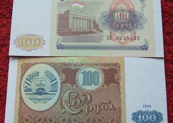 TADŻYKISTAN 100 RUBLES Kolekcjonerski Banknot - 1 sztuka UNC