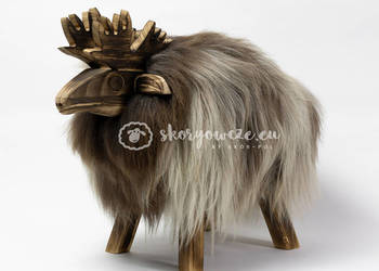 Krzesło, renifer dekoracyjny brązowo biały