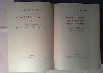 Honoriusz Balzac: KOMEDIA LUDZKA II