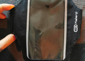 Opaska na telefon do biegania Kalenji czarna na rzep