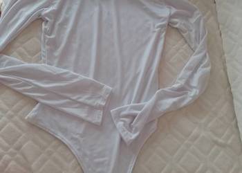 (38/M) Białe body ze stójką z Londynu, bluzka Półgolf z Londynu, NOWY