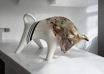 BYK Znak zodiaku Figurka Byczek ceramiczny, ręcznie malowany