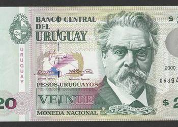URUGWAJ 20 PESOS 2000 - Stan bankowy UNC