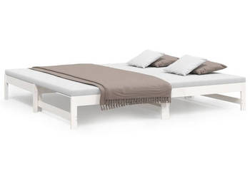 Łóżko rozsuwane białe 2x(80x200) cm lite drewno sosnowe WM-823410