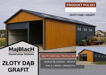 Duża Wiata /Hala Garaż Blaszany RAL |PRODUCENT KONSTRUKCJI – Maj-BlacH