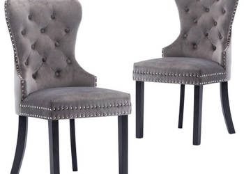 Krzesła stołowe 2 szt. szare aksamitne WM-287959
