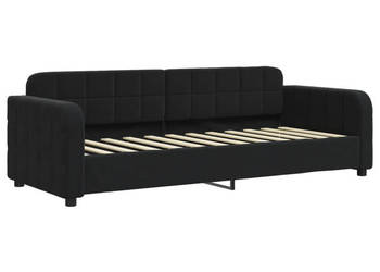 Sofa z funkcją spania czarna obita aksamitem 80x200 cm WM-354055