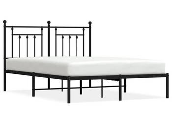 Łóżko Metalowe Czarne Rama Łóżka Ze Stelażem 140x190 cm WM-353537