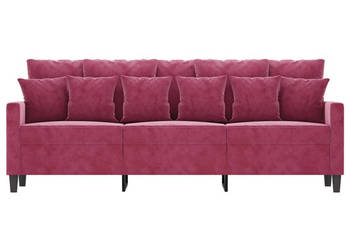 Sofa 3-osobowa winna czerwień 180 cm obita aksamitem WM-359317