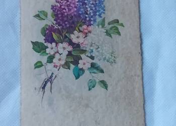 Pocztówka z bukietem kwiatów, Kalisz - Wartheland, 1942 r.  z obiegu. Pocztówka z bukietem kwiatów, Kalisz - Wartheland, 1942 r.  z obiegu.