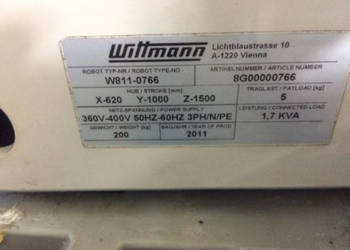 Robot Wittmann W811 z 2011 roku do wtryskarki