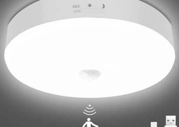 Toowell 10000 mAh bateria lampa sufitowa czujnik ruchu 300 lm 5000k