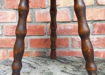 Kwietnik dębowy okrągły drewniany Stojak na kwiatek Stolik (631)