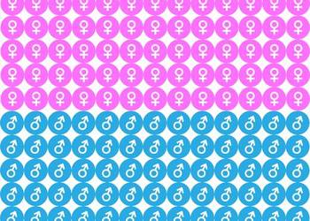 Naklejka symbol płci męskiej i żeńskiej przycisk 234 szt 13mm