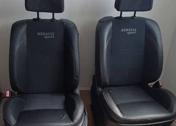 Wnętrze Renault Megane 2 II RS 3D | Komplet Przedlift Półskóry Pomarańczowa