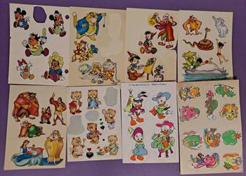 Kaczor Donald ,Mickey ,Pinokio NAKLEJKI vintage PRL