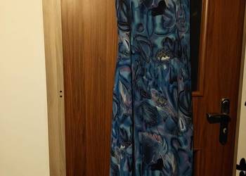 sukienka długa letnia rozm M niebieska w kwiaty