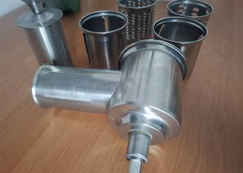 Solidna metalowa szatkownica / przystawka do maszynki do mięsa – Zestaw